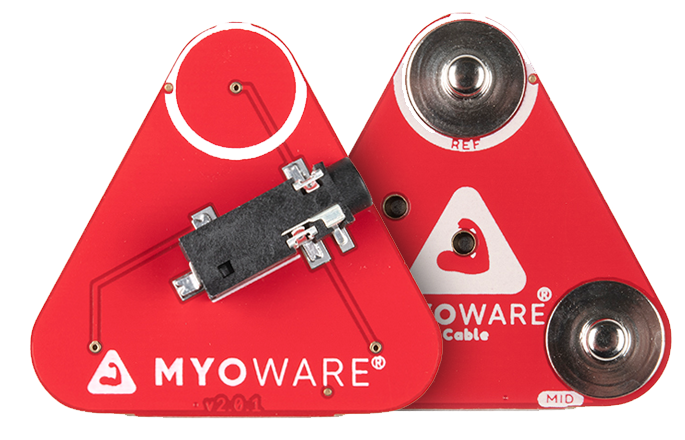 Harness the power of your muscles with the new MYOWARE 2.0 Ecosystem Setup is a snap with MYOWARE 2.0 and its innovative snap connector system eliminating any need for soldering.